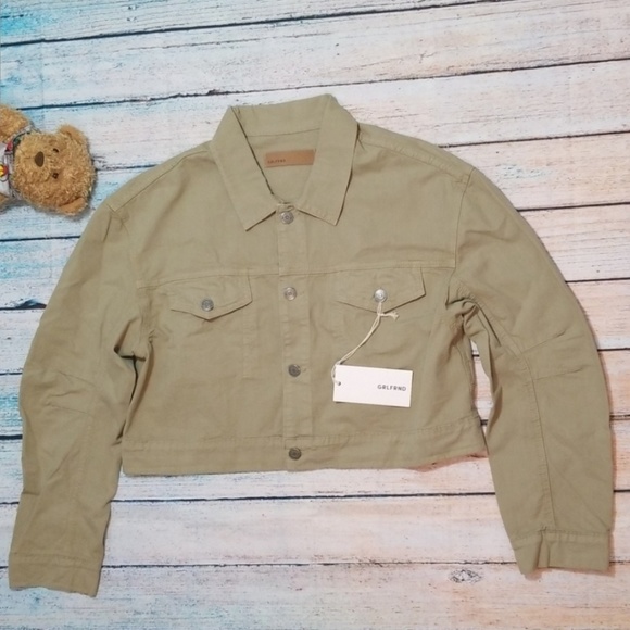 GRLFRND Lacy Denim Jacket Wild Sage Size L - Picture 2 of 8